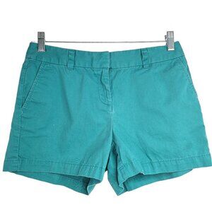 LOFT Teal 4" Inseam Flat Front Chino Shorts